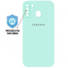 Capa para Samsung Galaxy A21 - Case Emborrachada Protector Verde Claro